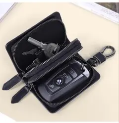 本革ブラックキーケース 360度回転式