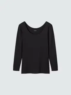 ユニクロ　UNIQLO ヒートテックＵネックＴ　8分袖　黒　ブラック
