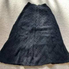 黒 ニット フレアスカート