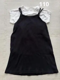 110 GU リブキャミソールワンピース バッククロス