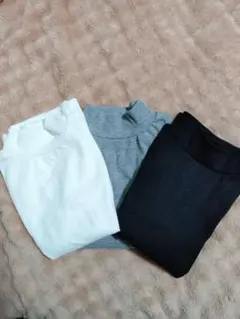 キッズ 長袖 ハイネック カットソー 3枚セット