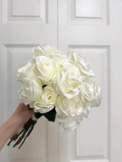 アーティフィシャルフラワー ウェディングブーケ ブートニアセット