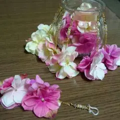 値下げ フラワーチェーンピアス ハンドメイド ゴールド