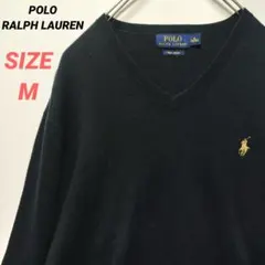 POLO RALPH LAUREN　ニットセーター　メンズ　刺繍ロゴ　M　ポニー