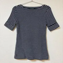 【ラルフローレン】ボーダーカットソー 半袖 ネイビー×白 XSのサムネイル