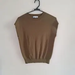 NATURAL BEAUTY BASIC 半袖ニット M オリーブ