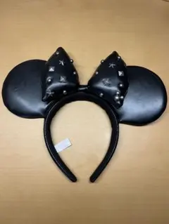 東京ディズニーリゾート　ミニーマウス　スタッズ付きレザーカチューシャ