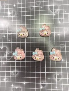 ネイルパーツ　デコパーツ　マイメロ　マイメロディ　サンリオ　小　ラメ　5個
