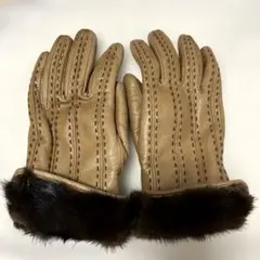 CITRUS NOTES シトラスノーツ 手袋 レザー ミンクファー キャメル