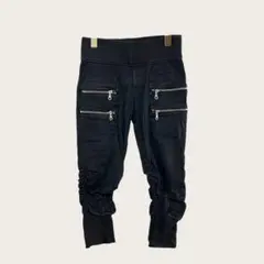 Y2K ジップデザイン シャーリングパンツ 黒 archive