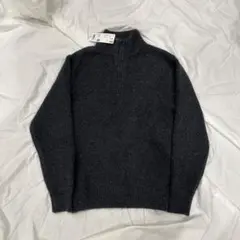 UNIQLO スフレヤーンハーフジップセーター S ダークグレー