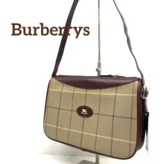 Burberry チェック柄ハンドバッグ ベージュ/ワインレッド⭐︎