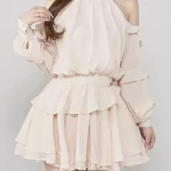 ダーリッチ ボリュームシフォンミニワンピース