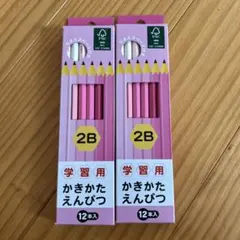 かきかた鉛筆 2B 12本×2 新品 ピンク系