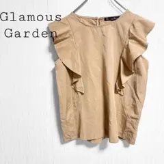 グラマラスガーデン【F】フリル付きノースリーブシャツ ベージュ系 コットン