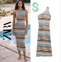 新品 ZARA 美シルエット アシンメトリー ロングワンピース ラスト1点♪