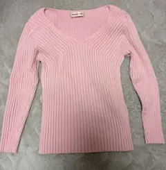 Apuweiser-riche ピンク Vネック ニット サイズ2
