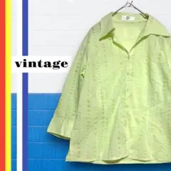 レディース　シャツ　七分袖　薄手　春　夏　ヴィンテージ　水玉　ブラウス　L