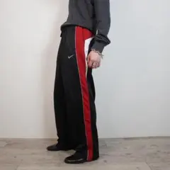 NIKE ライントラックジャージパンツ スポーツ ブラックレッド/XW170