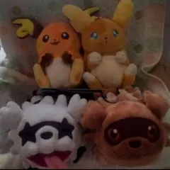 【新品未使用】ポケモン　磁石でくっつきペアマスコット ジグザグマ ライチュウ 磁石でくっつくペアマスコット にたものどうし ジグザグマ＆ガラ