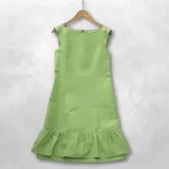 フォクシー シルク100％ ティアード フリル ノースリーブ ドレス ワンピース