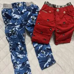 DOUBLE.B 半ズボン90サイズ長ズボン100サイズ　2点セット