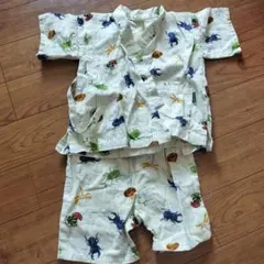 昆虫柄甚平 アイボリー系 90cm