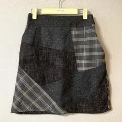 AS KNOW AS パッチワーク風スカート