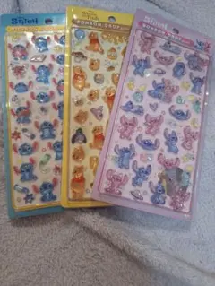 ボンボンドロップシール　ディズニー　スティッチ　2種　プーさん　セット