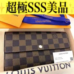 ルイ ヴィトン◎ポルトフォイユ サラ 長財布 フラップ ダミエ エベヌ ブラウン