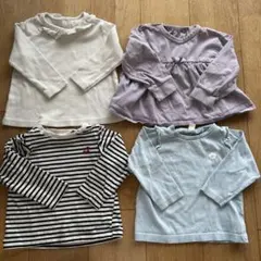 90cm 長袖トップス 4点セット ベビー服 保育園着 まとめ売り