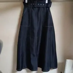 GRL　ブラックデニム風ロングスカート