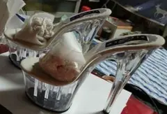 最終値下げ→着払いのみ期間限定1点限りクリアピンヒール→24.5cm～25cm