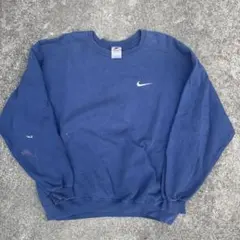 90s USA製 Nike ネイビー トレーナー XL ペイント 古着