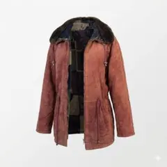 リバーシブルジャケット スエード ファー パッチワーク ニット F 韓国製 古着