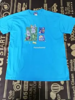 Disney Pooh くまのプーさん ターコイズブルー Tシャツ Lサイズ