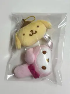 サンリオぬいぐるみマスコットストラップ2個セット ポムポムプリン マイメロディ