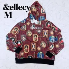 &ellecy 猫貴族 総柄 パーカー M 新品タグ付き 猫柄　オーバーサイズ