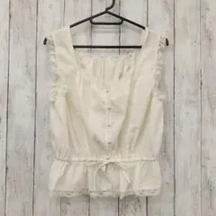 【 mystic 】ミスティック ノースリーブ ブラウス レース ホワイト