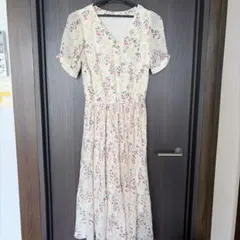 INGNI 花柄半袖マキシワンピースロングシフォンプリーツのサムネイル