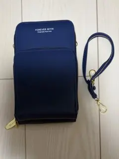 スマホ ショルダー バッグ ポーチ ネイビー タッチ 操作