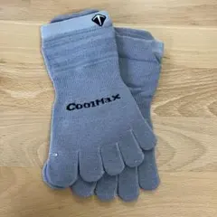 メンズ 靴下 スポーツソックス 5本指 グレー 吸汗速乾 23〜26㎝ M