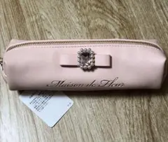 メゾンドフルール　パールビジュー 合成リボンロングポーチ　ライトピンク