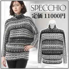 【美品】スペッチオ シャトルプリーツ タートルネック プルオーバー チュニック