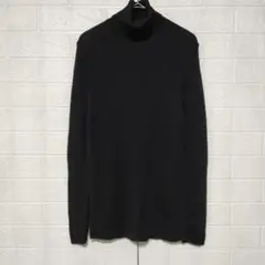 ユニクロ (XL)　エクストラファインメリノリブタートルネックセーター　ブラック