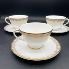 ロイヤルドルトン　カップ&ソーサー　ゴールドレース　3客セット