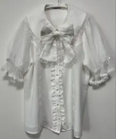 axesfemmekawaii ドットチュールフリルブラウス