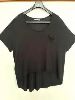 SCOTCLUBブラック 半袖 Tシャツ ポケット付きレディースゆったりサイズのサムネイル