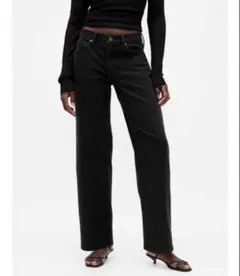 GAP ローライズ ＇90S ルーズフィット ブラックデニム