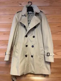 美品　バーバリー　ケンジントン　トレンチコート　メガチェック ハニー　46 美品 バーバリー ケンジントン トレンチコート メガチェック